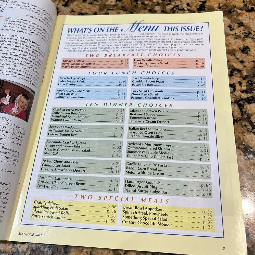 Lot Of Taste Of Homes Quick Cooking Back Issues Recipes Magazines 2003 set Of 6
